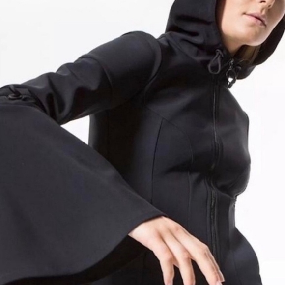 Jonathan Simkhai Hood Jacket. Size Medium Black Flare Sleeves. Zip Up. Like New - Picture 16 of 16